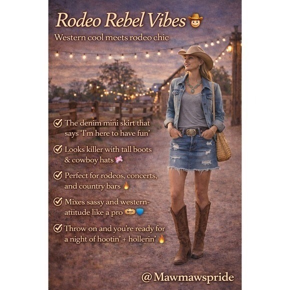 Just USA Dresses & Skirts - WESTERN RODEO COWGIRL CHIC FOREVER 21 Blue Raw Hem Mini Skirt Size Small SKU